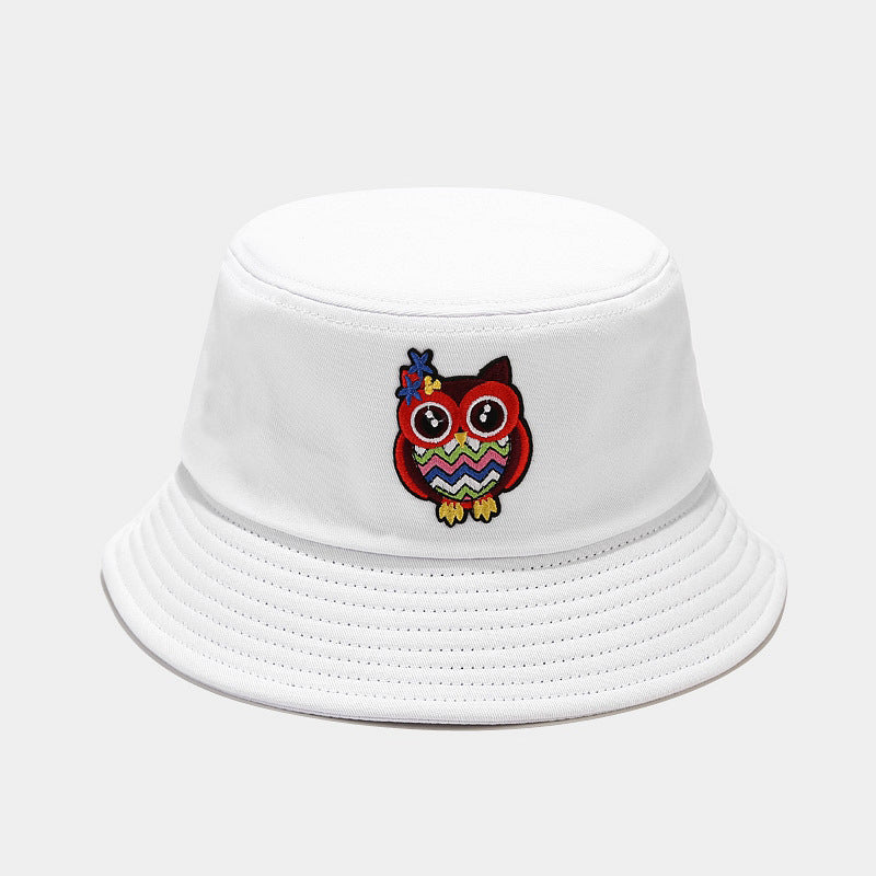 Wholesale Cotton Cartoon Owl Pattern Bucket Hat